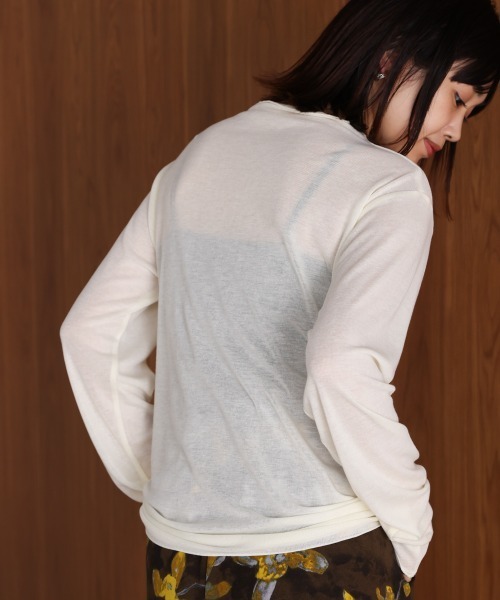 Bou Jeloud（ブージュルード）の「シアーボトルインナー（Tシャツ/カットソー・レディース・ブラック/ブラウン/オフホワイト/ブルー/マスタード・FREE）」の10枚目の写真