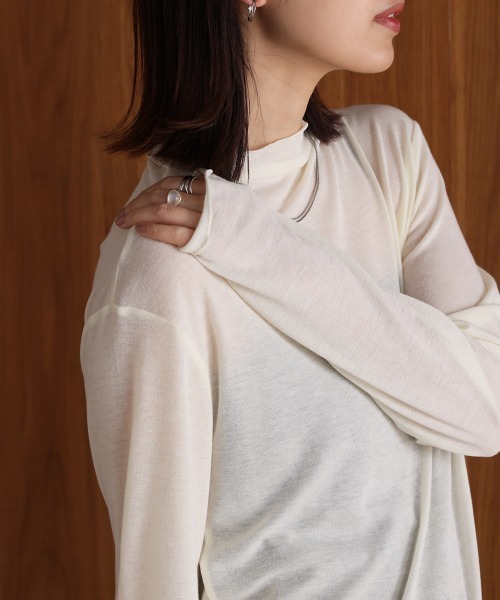 Bou Jeloud（ブージュルード）の「シアーボトルインナー（Tシャツ/カットソー・レディース・ブラック/ブラウン/オフホワイト/ブルー/マスタード・FREE）」の12枚目の写真