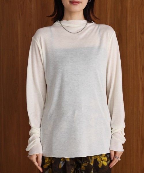 Bou Jeloud（ブージュルード）の「シアーボトルインナー（Tシャツ/カットソー・レディース・ブラック/ブラウン/オフホワイト/ブルー/マスタード・FREE）」の13枚目の写真