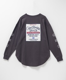 たけ  XLSAINT ロゴ入り グレー 長袖カットソー Tシャツ/カットソー（グレー/灰色系・長袖）ファッション通販