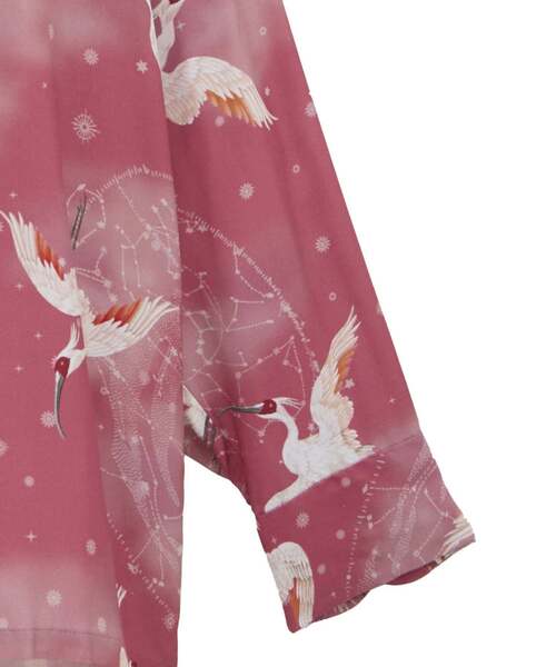 NIPOALOHA（ニポアロハ）の「【NIPOALOHA】"朱鷺-TOKI" LONG SLEEVE SHIRT（シャツ/ブラウス・レディース・ブラック/レッド・MEDIUM/SMALL）」の10枚目の写真