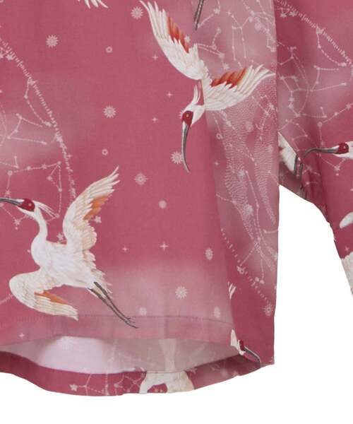 NIPOALOHA（ニポアロハ）の「【NIPOALOHA】"朱鷺-TOKI" LONG SLEEVE SHIRT（シャツ/ブラウス・レディース・ブラック/レッド・MEDIUM/SMALL）」の11枚目の写真