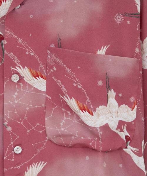 NIPOALOHA（ニポアロハ）の「【NIPOALOHA】"朱鷺-TOKI" LONG SLEEVE SHIRT（シャツ/ブラウス・レディース・ブラック/レッド・MEDIUM/SMALL）」の12枚目の写真
