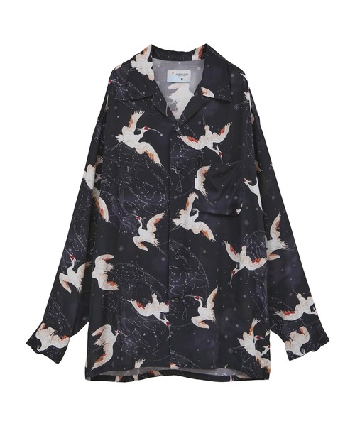 NIPOALOHA（ニポアロハ）の「【NIPOALOHA】"朱鷺-TOKI" LONG SLEEVE SHIRT（シャツ/ブラウス・レディース・ブラック/レッド・MEDIUM/SMALL）」の15枚目の写真