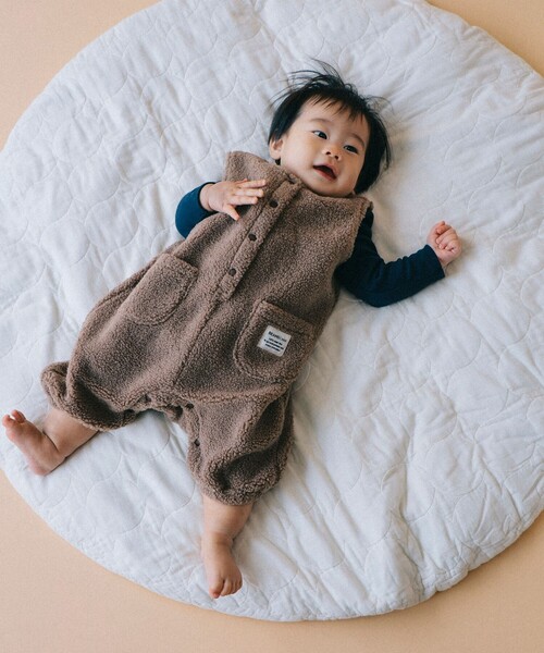 BEAMS mini（ビームスミニ）の「【WEB限定】ベビー ボア オーバーオール 2025FW（70～80cm）（サロペット/オーバーオール・キッズ・ホワイト系その他5/ブラウン系その他4・80/70）」の7枚目の写真