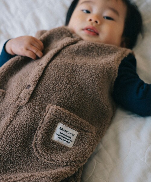 BEAMS mini（ビームスミニ）の「【WEB限定】ベビー ボア オーバーオール 2025FW（70～80cm）（サロペット/オーバーオール・キッズ・ホワイト系その他5/ブラウン系その他4・80/70）」の9枚目の写真