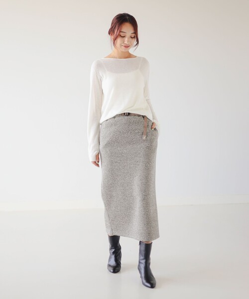 B:MING by BEAMS(ビーミングバイビームス)の「エアリー ニット(ニット/セーター・レディース・ライトグレー/ネイビー/オフホワイト・ONE SIZE)」の8枚目の写真
