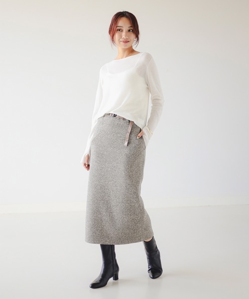 B:MING by BEAMS(ビーミングバイビームス)の「エアリー ニット(ニット/セーター・レディース・ライトグレー/ネイビー/オフホワイト・ONE SIZE)」の4枚目の写真