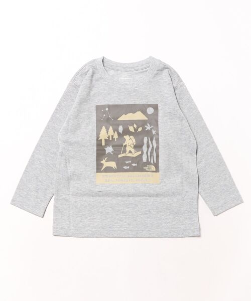 THE NORTH FACE(ザノースフェイス)の「THE NORTH FACE/ザ・ノース・フェイス T L/S SHIRETOKO T キッズ ロンT NTT82530ST(Tシャツ/カットソー・キッズ・ホワイト/ダークグレー/ミックスグレー・120cm/110cm/100cm)」の10枚目の写真