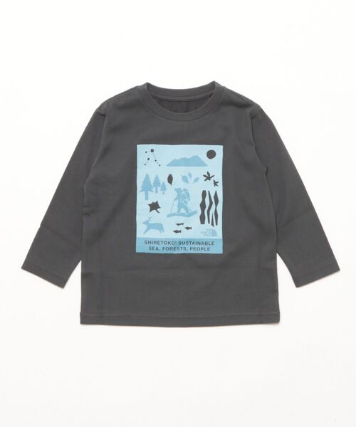 THE NORTH FACE(ザノースフェイス)の「THE NORTH FACE/ザ・ノース・フェイス T L/S SHIRETOKO T キッズ ロンT NTT82530ST(Tシャツ/カットソー・キッズ・ホワイト/ダークグレー/ミックスグレー・120cm/110cm/100cm)」の12枚目の写真
