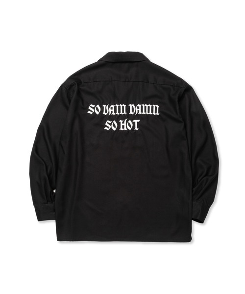 CALEE(キャリー)の「EMBROIDERY OPEN COLLAR L/S SH(シャツ/ブラウス・メンズ・ブラック/ホワイト・MEDIUM/LARGE/X-LARGE)」の2枚目の写真