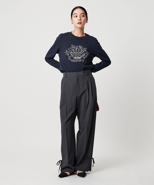 WAVE UNION(ウェーブユニオン)の「【別注】<WAVE UNION>プリントロングスリーブTシャツ(Tシャツ/カットソー・レディース・ネイビー/ベージュ/ホワイト・FREE)」の10枚目の写真