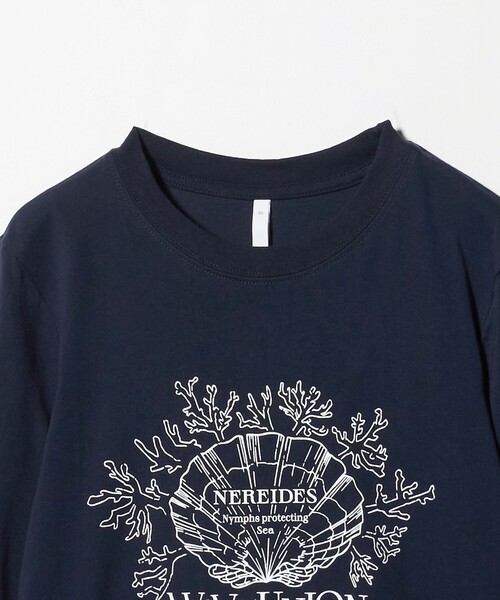 WAVE UNION(ウェーブユニオン)の「【別注】<WAVE UNION>プリントロングスリーブTシャツ(Tシャツ/カットソー・レディース・ネイビー/ベージュ/ホワイト・FREE)」の14枚目の写真