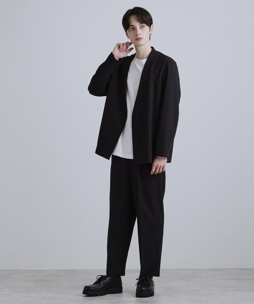 tk.TAKEO KIKUCHI（ティーケータケオキクチ）の「【セットアップ対応】テッククレープノーカラージャケット（テーラードジャケット・メンズ・ブラック/ブラウン系その他/チャコールグレー・01/02/03）」の10枚目の写真