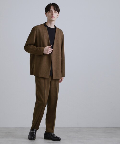 tk.TAKEO KIKUCHI（ティーケータケオキクチ）の「【セットアップ対応】テッククレープノーカラージャケット（テーラードジャケット・メンズ・ブラック/ブラウン系その他/チャコールグレー・01/02/03）」の14枚目の写真