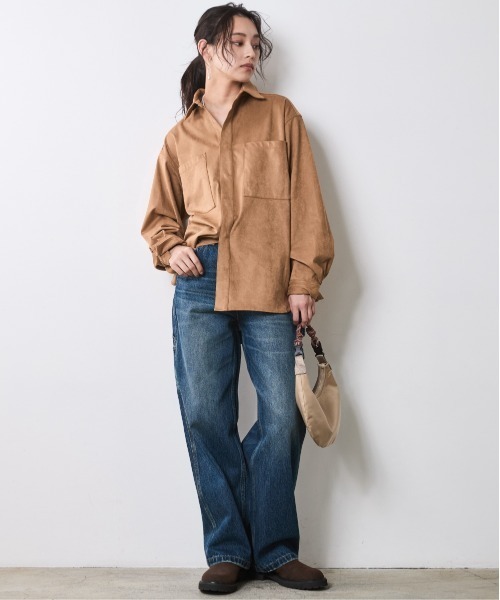 セール】フェイクスエードシャツ＜大きいサイズ有＞シックスタイル