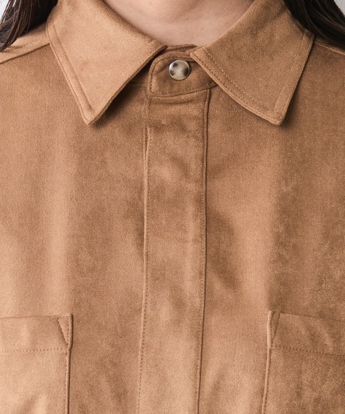 CHIC STYLE（シックスタイル）の「フェイクスエードシャツ＜大きいサイズ有＞シックスタイル（シャツ/ブラウス・レディース・ベージュ/ブラウン・M/L/LL/3L/4L/5L）」の17枚目の写真