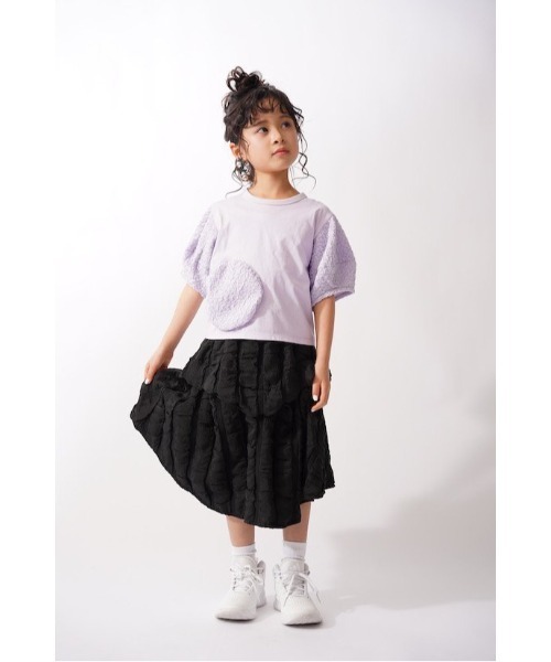 garcon la raison(ギャルソン・ラ・レゾン)の「タックドレープスカート(スカート・キッズ・ブラック・130cm/140cm)」の3枚目の写真