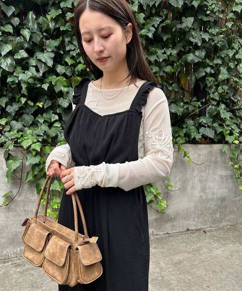 Kastane(カスタネ)の「【ロングセラー】フラワーコード刺繍シアーTOPS(Tシャツ/カットソー・レディース・ブラウン/ブラック/アイボリー・FREE)」の18枚目の写真
