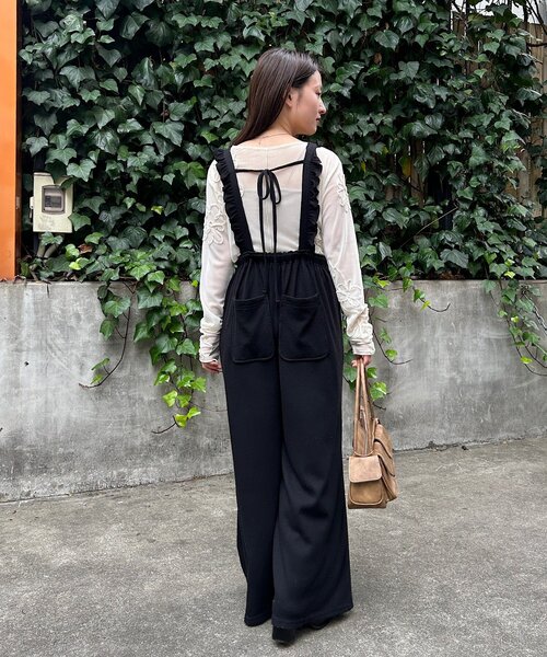 Kastane（カスタネ）の「フラワーコード刺繍シアーTOPS（Tシャツ/カットソー・レディース・ブラウン/ブラック/アイボリー・FREE）」の8枚目の写真