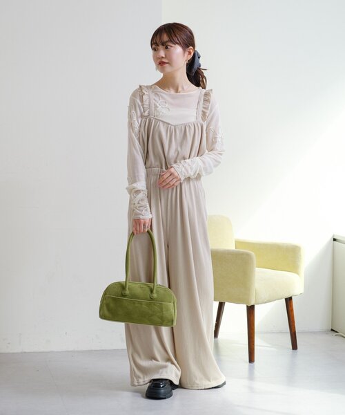 フラワーコード刺繍シアーTOPS（Tシャツ/カットソー）｜Kastane