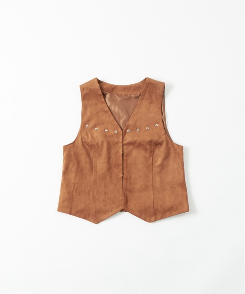 WHO'S WHO gallery(フーズフーギャラリー)の「フェイクスウェードコンパクトジレ(ベスト・レディース・キャメル/ブラウン・FREE)」の6枚目の写真