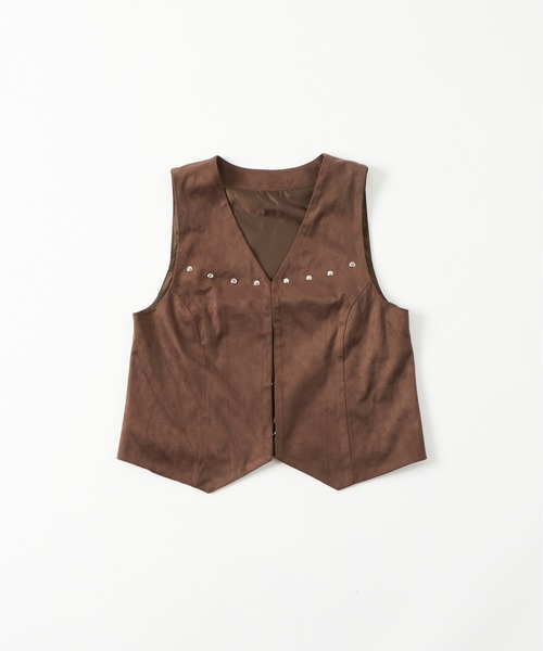 WHO'S WHO gallery(フーズフーギャラリー)の「フェイクスウェードコンパクトジレ(ベスト・レディース・キャメル/ブラウン・FREE)」の5枚目の写真