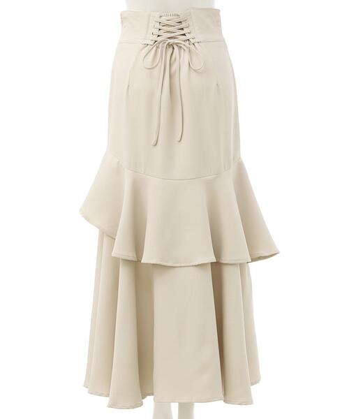 INGNI（イング）の「バックレースアップアシメスリットスカート（スカート・レディース・グレー/ライトベージュ/ブラック・FREE）」の14枚目の写真