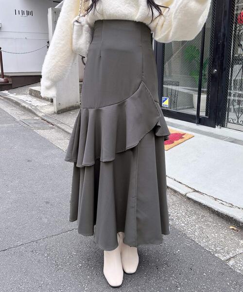 INGNI（イング）の「バックレースアップアシメスリットスカート（スカート・レディース・グレー/ライトベージュ/ブラック・FREE）」の21枚目の写真