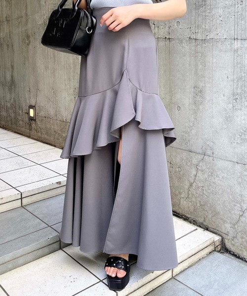 INGNI（イング）の「【WEB限定】バックレースアップアシメスリットスカート（スカート・レディース・グレー/ライトベージュ/ブラック・FREE）」の16枚目の写真