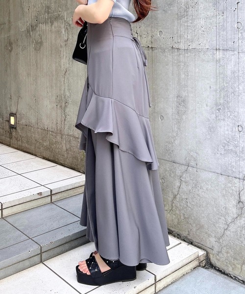 INGNI（イング）の「【WEB限定】バックレースアップアシメスリットスカート（スカート・レディース・グレー/ライトベージュ/ブラック・FREE）」の19枚目の写真