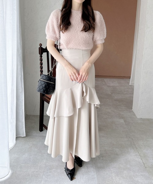 INGNI（イング）の「【WEB限定】バックレースアップアシメスリットスカート（スカート・レディース・グレー/ライトベージュ/ブラック・FREE）」の14枚目の写真