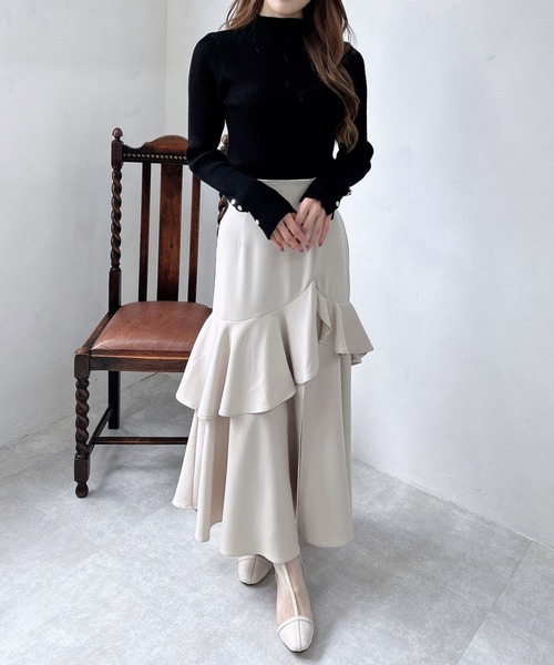 INGNI（イング）の「【WEB限定】バックレースアップアシメスリットスカート（スカート・レディース・グレー/ライトベージュ/ブラック・FREE）」の15枚目の写真