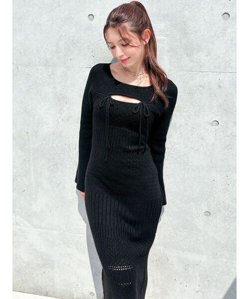 セール】クロシェニットタイドワンピース（ワンピース）｜RESEXXY