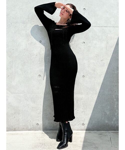 クロシェニットタイトワンピース セール】クロシェニットタイトワンピース（ワンピース）｜RESEXXY