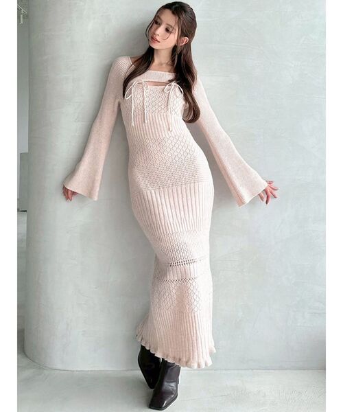 セール】クロシェニットタイドワンピース（ワンピース）｜RESEXXY