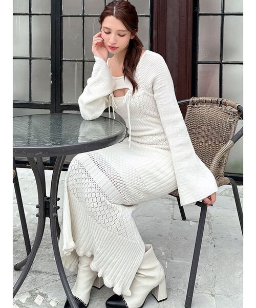 セール】クロシェニットタイドワンピース（ワンピース）｜RESEXXY