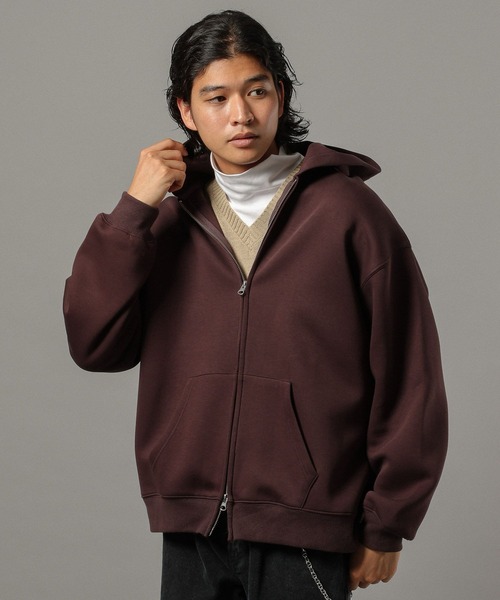 RAGEBLUE（レイジブルー）の「ソフトタッチ/ダブルジップパーカー（パーカー・メンズ・グレー系その他/レッド/ダークブラウン・FREE/MEDIUM）」の2枚目の写真