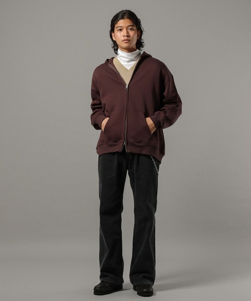 RAGEBLUE（レイジブルー）の「ソフトタッチ/ダブルジップパーカー（パーカー・メンズ・グレー系その他/レッド/ダークブラウン・FREE/MEDIUM）」の11枚目の写真