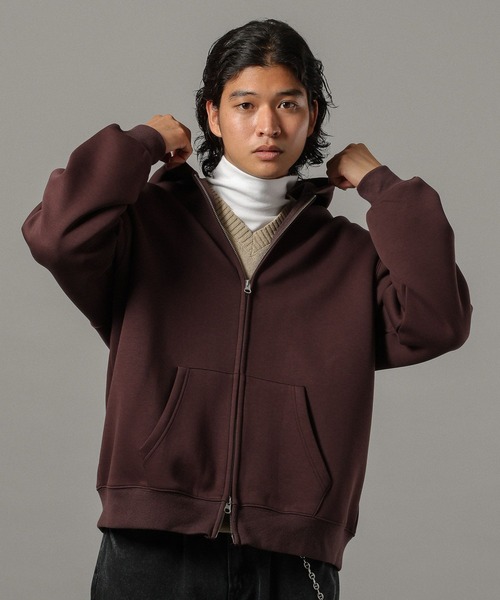 RAGEBLUE（レイジブルー）の「ソフトタッチ/ダブルジップパーカー（パーカー・メンズ・グレー系その他/レッド/ダークブラウン・FREE/MEDIUM）」の14枚目の写真