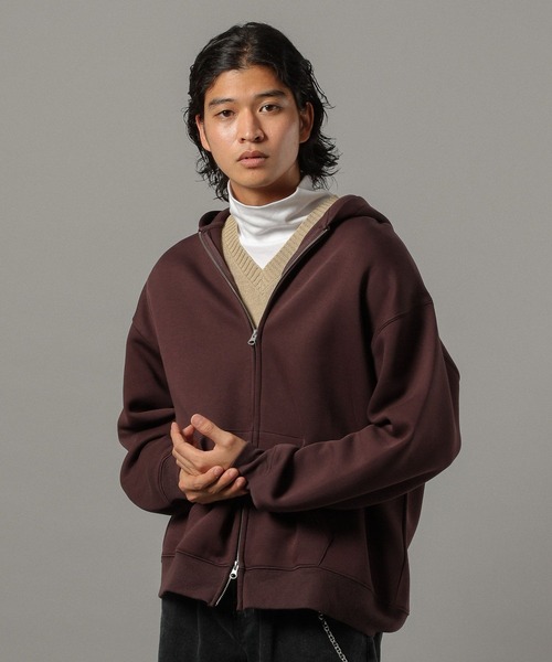 RAGEBLUE（レイジブルー）の「ソフトタッチ/ダブルジップパーカー（パーカー・メンズ・グレー系その他/レッド/ダークブラウン・FREE/MEDIUM）」の15枚目の写真