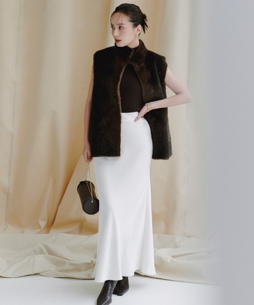 セール】スタンドカラーファーベスト（ベスト）｜anuans（アニュアンス