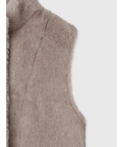 新品アニュアンス　スタンドカラーファーベスト スタンドカラーファーベスト