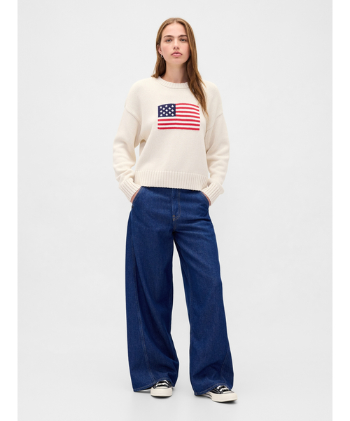 セール】コットン100% オーバーサイズ アメリカーナセーター