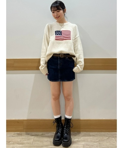 GAP(ギャップ)の「コットン100% オーバーサイズ アメリカーナセーター(ニット/セーター・レディース・ベージュ・S/M/L/XL/XS/XXS)」の9枚目の写真