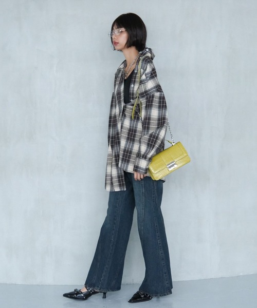 PAGEBOY(ページボーイ)の「【マルチWAY仕様】オンブレチェック2WAYシャツ2(シャツ/ブラウス・レディース・ブラウン/ネイビー/ブラック・FREE)」の17枚目の写真