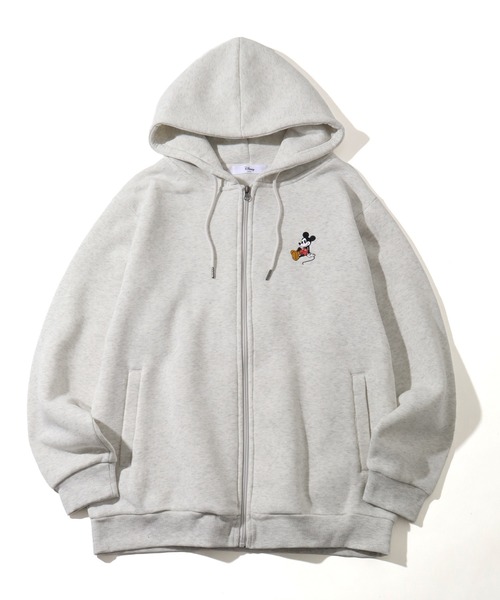 Disney(ディズニー)の「【Disney/ディズニー】 アートワーク デザイン 裏起毛 胸ワッペン フルジップ スェット パーカー(パーカー・レディース・オートミール/スミクロ/ネイビー/杢グレー・M/L)」の7枚目の写真