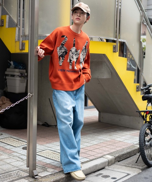 WEGO（ウィゴー）の「WEGO/アニマルジャガードニットプルオーバー（ニット/セーター・メンズ・オレンジ/アイボリー・MEDIUM/LARGE）」の11枚目の写真