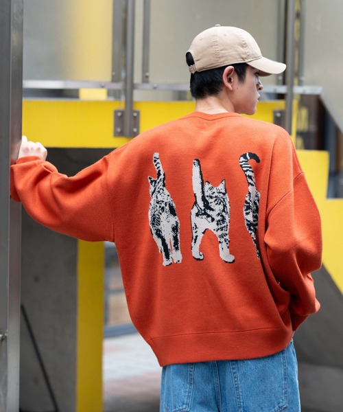 WEGO（ウィゴー）の「WEGO/アニマルジャガードニットプルオーバー（ニット/セーター・メンズ・オレンジ/アイボリー・MEDIUM/LARGE）」の20枚目の写真