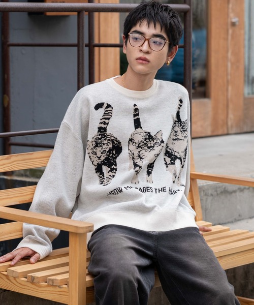 WEGO（ウィゴー）の「WEGO/アニマルジャガードニットプルオーバー（ニット/セーター・メンズ・オレンジ/アイボリー・MEDIUM/LARGE）」の16枚目の写真